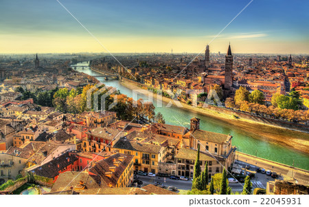 Panorama of Verona in the morning haze - Italy Panorama of Verona in the morning haze - Italy 22045931