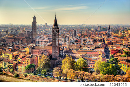 View of the historic centre of Verona - Italy 22045933