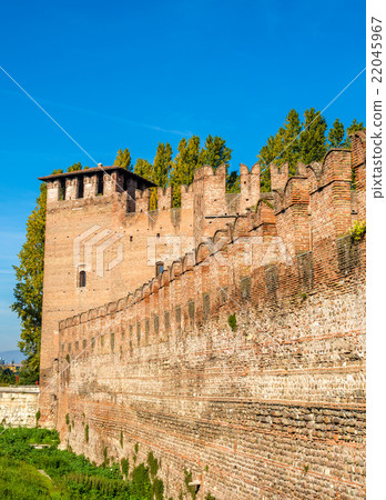 Walls of Castelvecchio fortress in Verona - Italy 22045967