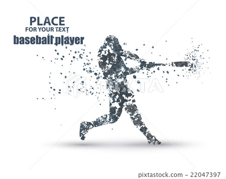 Baseball Batter Hitting Ball, particle divergent 22047397