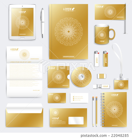 Gold set of vector corporate identity template 22048285