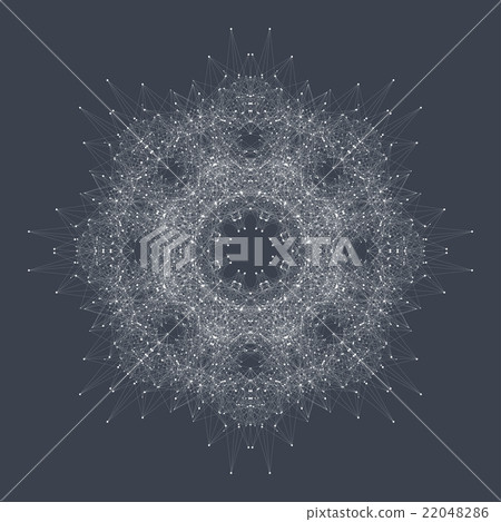 Geometric abstract round form with connected line Geometric abstract round form with connected line 22048286