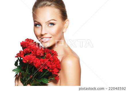 Beautiful girl with flower 22048592