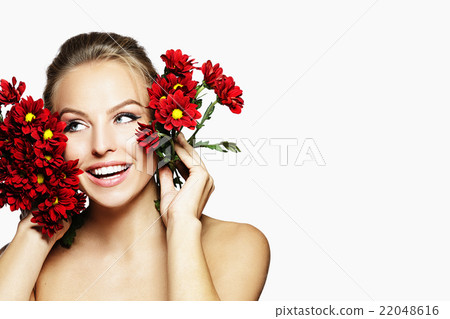 Beautiful girl with flower 22048616