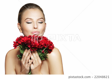 Beautiful girl with flower Beautiful girl with flower 22048621