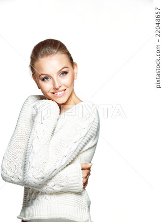 Model in a white sweater Model in a white sweater 22048657