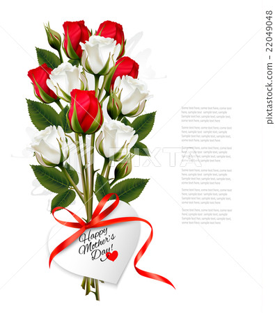Bouquet of roses with a heart-shaped Bouquet of roses with a heart-shaped 22049048