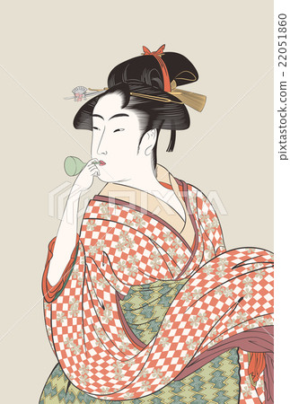 Kita River Utamaro daughter image illustration 22051860