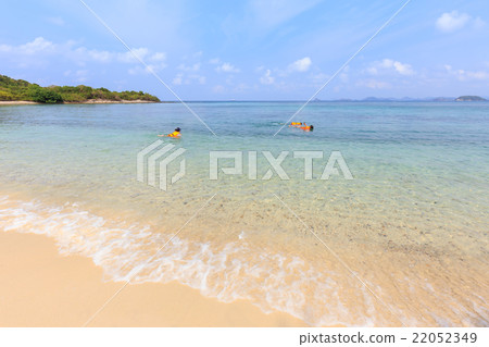 Tourists are diving to see the coral reefs 22052349