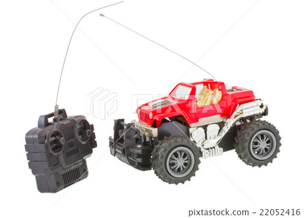 Radio controlled truck toy on white background 22052416