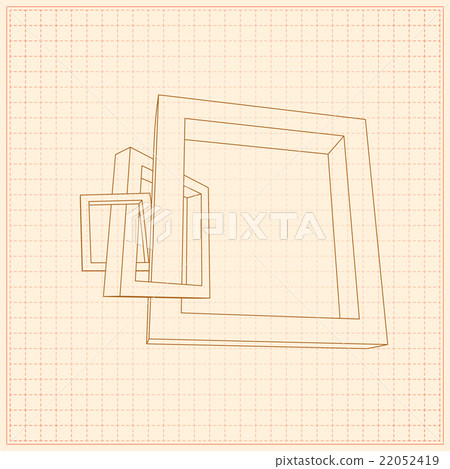 Three rectangular 3D frames blueprint 22052419