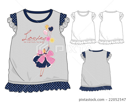 Girls Design T Shirt Style Drawing Stock Illustration