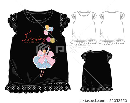 Girls Design T Shirt Style Drawing Stock Illustration