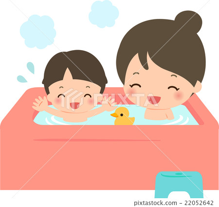 A little boy and a mother bathe in the bath A little boy and a mother bathe in the bath 22052642