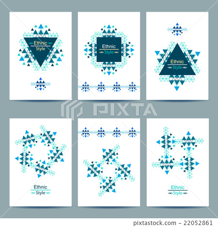 Set of white cards with ethnic design. Set of white cards with ethnic design. 22052861