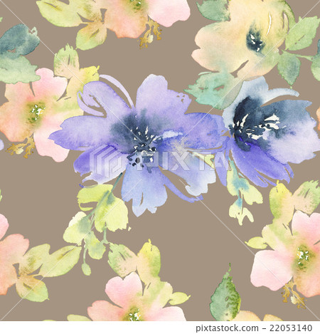 Seamless pattern with flowers watercolor Seamless pattern with flowers watercolor 22053140