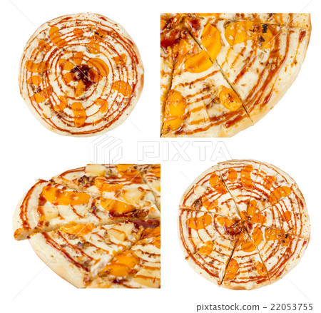 set dessert the sweet pizza with slices fruits set dessert the sweet pizza with slices fruits 22053755