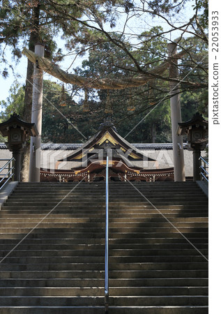 Oogami Jinja "rope torii" and "hall of worship" 22053933