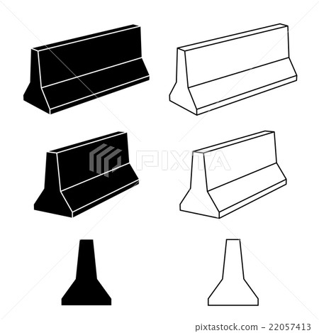 3d concrete road barrier black symbols 3d concrete road barrier black symbols 22057413