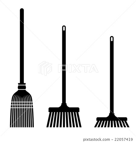 sweeping broom black symbols 22057419