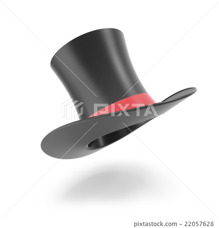 Top hat with red ribbon isolated on white 22057628