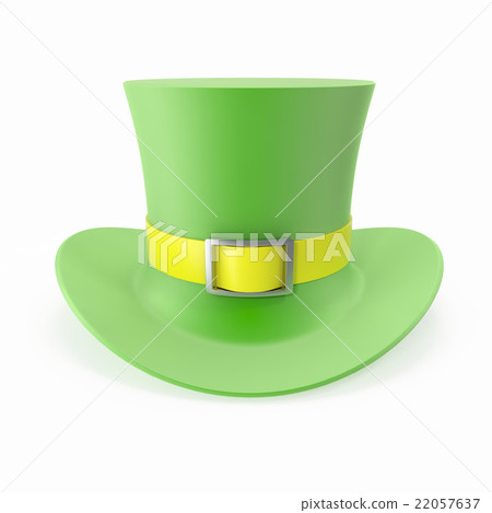 Green Top Hat, St Patricks hat. Isolated on white 22057637