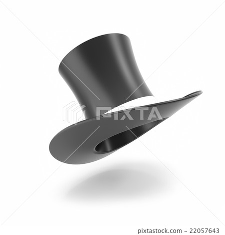 Top hat with white ribbon isolated on white 22057643