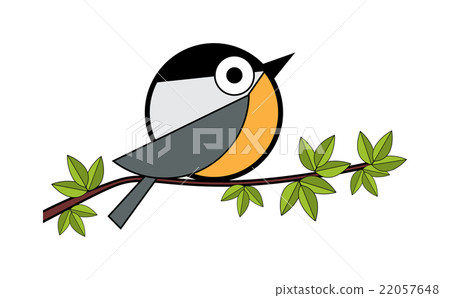 one tit sitting on a tree branch 22057648