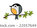 one tit sitting on a tree branch 22057649