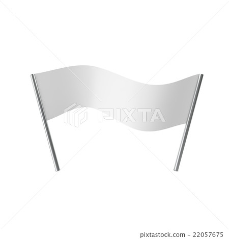 Stretched, tensioned white blank cloth banner 22057675