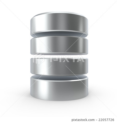 Metal database isolated on white background. 22057726
