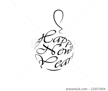 happy new year logo christmas ball 22057804