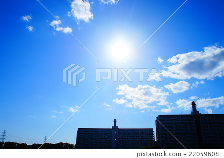 Sun and blue sky 22059608