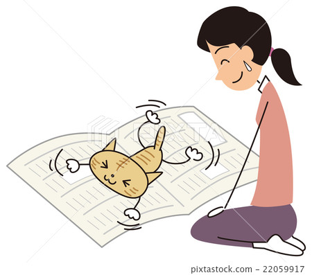 一個女人被一隻貓打擾了 一個女人被一隻貓打擾了 22059917