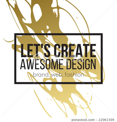 Golden hand drawn design elements. Vector 22061309