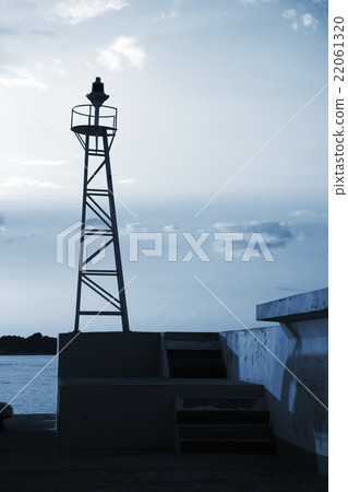 Truss design lighthouse tower in port 22061320