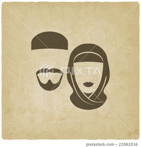 Muslim man and woman old background 22062816