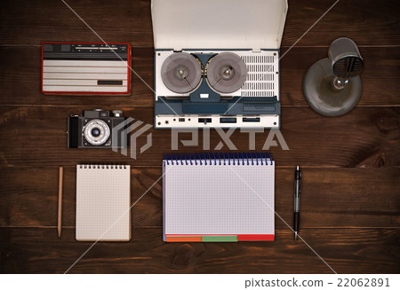 Old retro object on wooden table 22062891