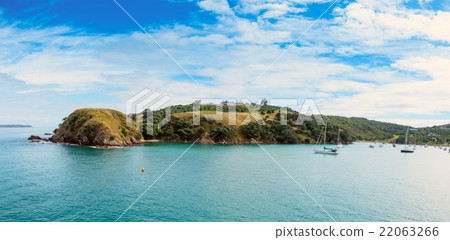 Yacht in bay New Zealand 22063266