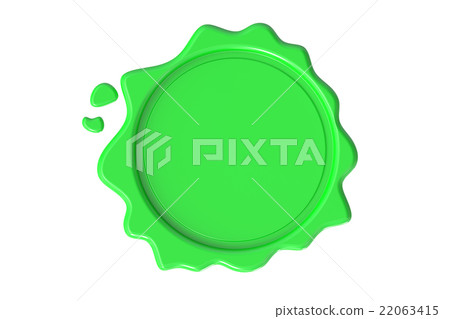 Green Wax Seal, 3D rendering 22063415