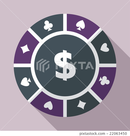 Casino gambling chip vector flat icon Casino gambling chip vector flat icon 22063450