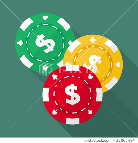 Set of casino gambling chips vector flat icons Set of casino gambling chips vector flat icons 22063454