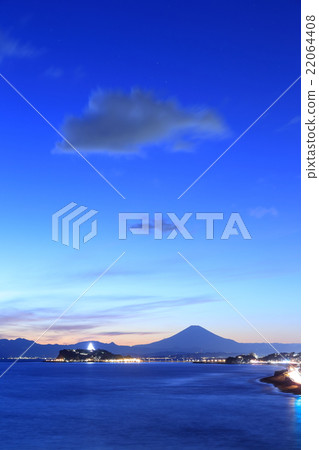 Enoshima and Mt. Fuji that light up Enoshima and Mt. Fuji that light up 22064408