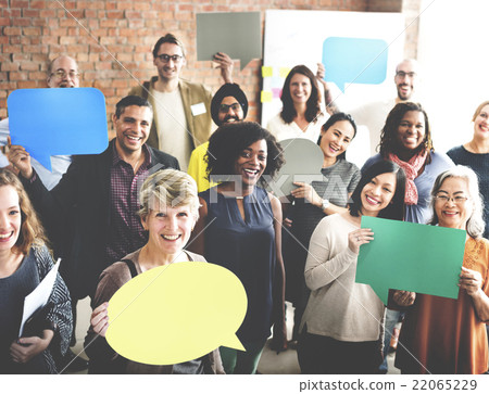 Stock Photo: Diverse People Communication Speech Bubble Concept