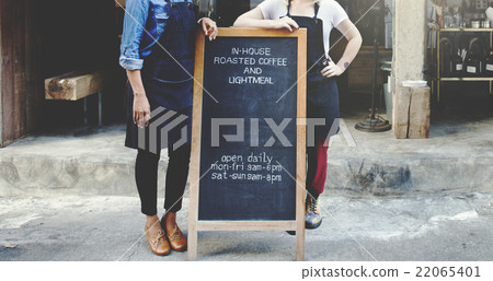 Cafeteria Barista Waitress Contemporary Bistro Concept Cafeteria Barista Waitress Contemporary Bistro Concept 22065401