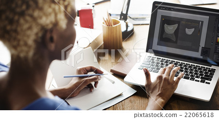 African Woman Working Design Creative Concept 22065618