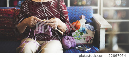 Hobby Crochet Senior Adult Hobby Handicraft Concept 22067054