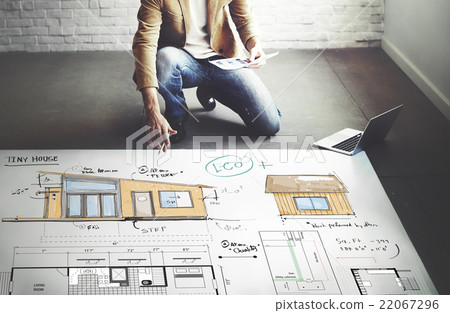 House Layout Floorplan Blueprint Sketch Concept 22067296