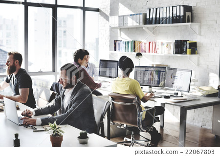 Stock Photo: Business Computer Communication Teamwork Concpet