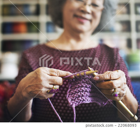 Crochet Senior Adult Hobby Handicraft Concept 22068093